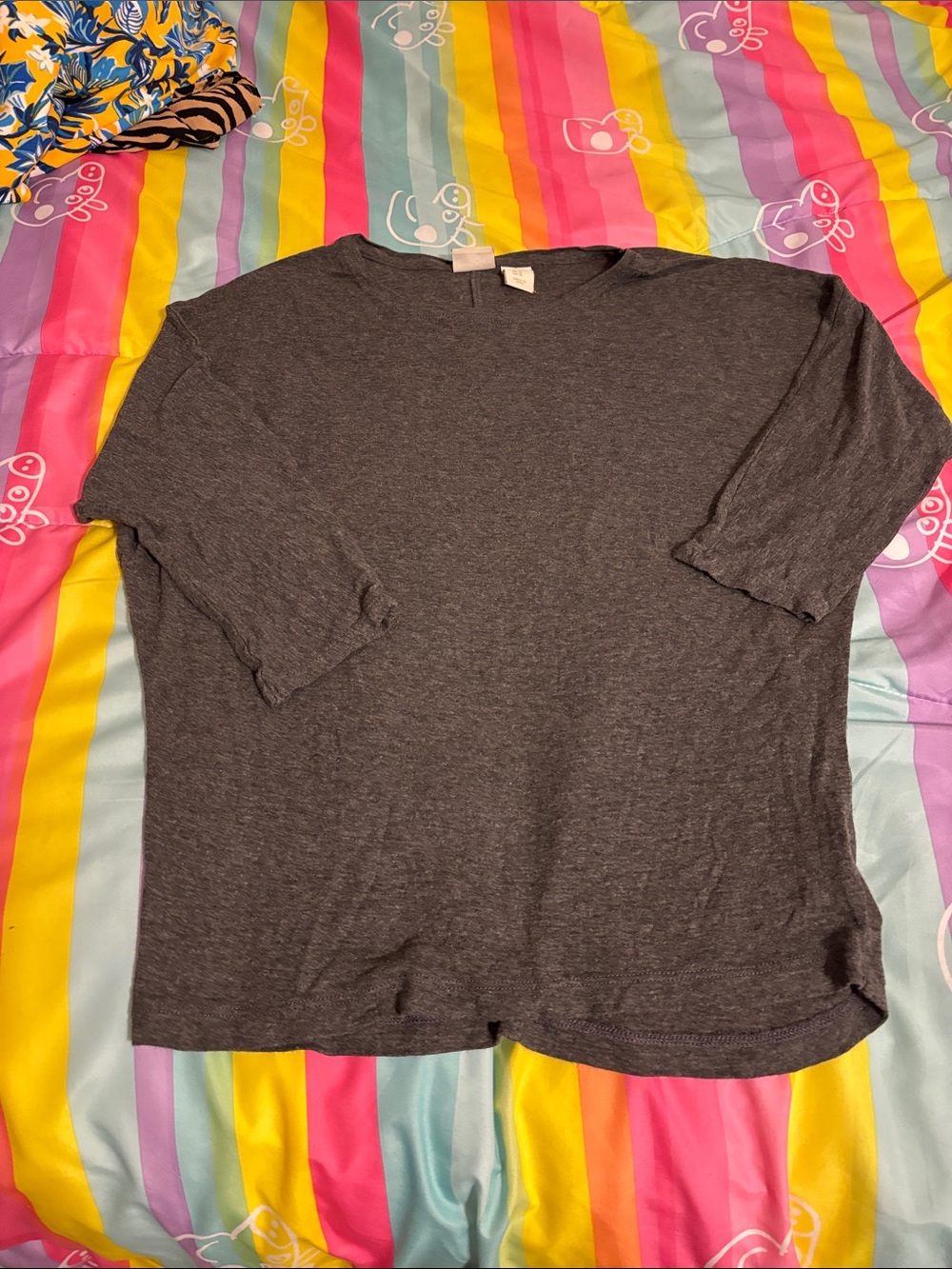 Saint Tropez West Charcoal Gray Women's Jersey Top